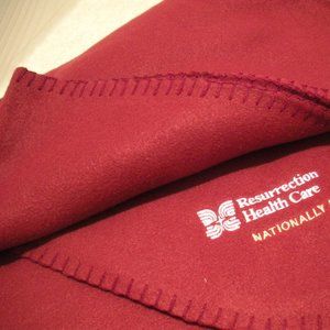 Fleece Blanket Throw 50 " X 62 " Deep Red Easy Care Resurrection Health Promo